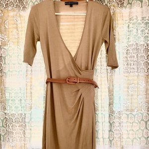 Cashmere Ralph Lauren wrap dress with leather belt
